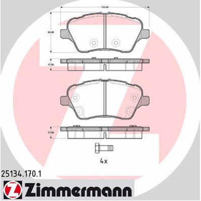 Торозные колодки передние ZIMMERMANN