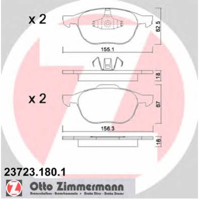 Тормозные колодоки передние ZIMMERMANN